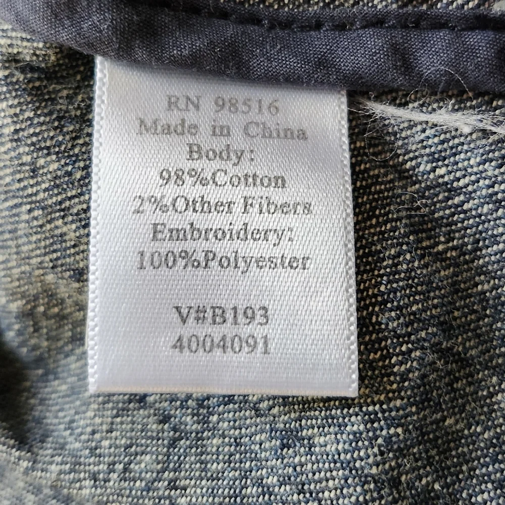 Coldwater Creek Dark Blue Embroidered Jean Fitted Jacket Sz 10p - Picture 8 of 9